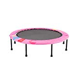 Trampolines 48 Inch Folding Indoor with Safety Pad, Fun Mini Fitness for Kids Adults - Max Load 330lbs Pink