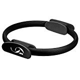 JBM Pilates Ring Fitness Ring 4 Colors, Pilates Circle Fitness Magic Circle for Fitness Training, Full-Body Workout, Barre - Toning, Sculpting, Strength, Flexibility (13inch, Black & Black)