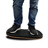 Licloud Wooden Anti-fatigue Balance Board Standing Mat Standing Desk Mat Accessory - Foot Rocker Leg Exerciser Great for Physical Therapy Clinics, Stretching Equipment (19.9x13.9x2.24inch, Black)
