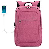 KOPACK Women Laptop Backpack School USB Charging Port Anti Theft Laptop Compartment 15.6 Inch Laptop Bag Magenta/Purple