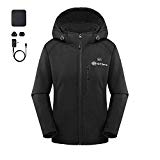 ORORO Women's Slim Fit Heated Jacket with Battery Pack and Detachable Hood (M)
