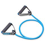 Liveup SPORTS Toning Tube Resistance Bands / Cord Pulley TPR Foam For Exercise Fitness Pilates Strength Training with Foam Handles (Heavy tension - Blue)