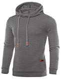 HEMOON Men's Hooded Sweatshirt Long Sleeve Hoodie Pullover Cozy Sport Outwear Dark Gray M